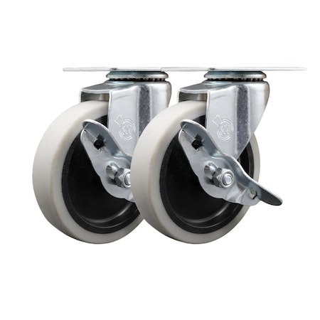 Service Caster 7734-88 Rubbermaid Mobile Work Center Locking Swivel Replacement Casters, 2PK RUB-SCC-05S410-TPRS-SLB-2